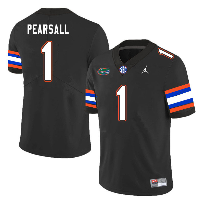 Men #1 Ricky Pearsall Florida Gators College Football Jerseys Stitched-Black - Click Image to Close